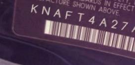 VIN prefix KNAFT4A27A52