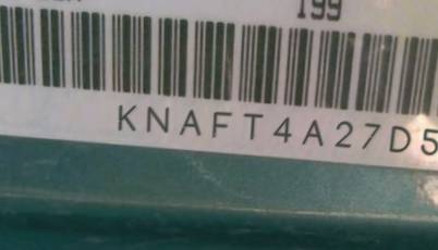 VIN prefix KNAFT4A27D57