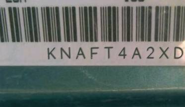 VIN prefix KNAFT4A2XD56