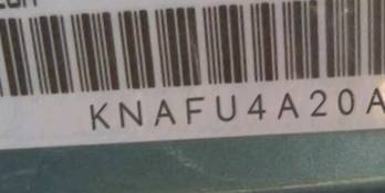 VIN prefix KNAFU4A20A58