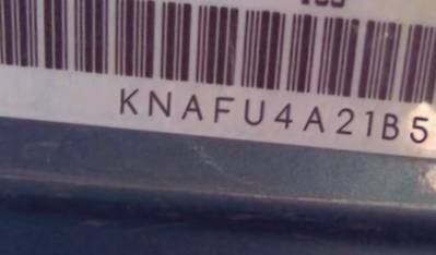 VIN prefix KNAFU4A21B54