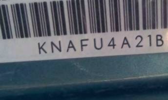 VIN prefix KNAFU4A21B58