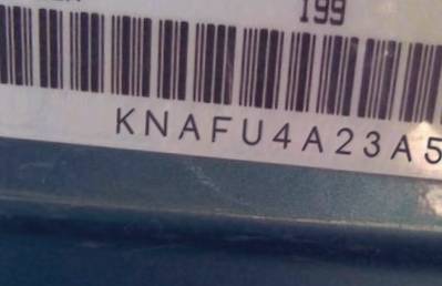 VIN prefix KNAFU4A23A51