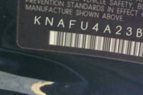 VIN prefix KNAFU4A23B53