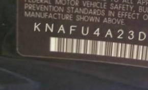 VIN prefix KNAFU4A23D56