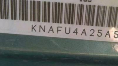 VIN prefix KNAFU4A25A50
