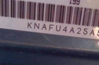 VIN prefix KNAFU4A25A53
