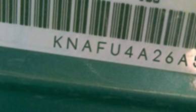 VIN prefix KNAFU4A26A52