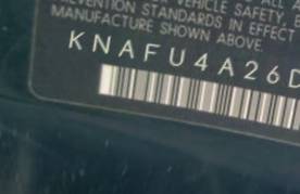 VIN prefix KNAFU4A26D56