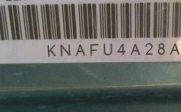 VIN prefix KNAFU4A28A58