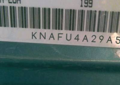 VIN prefix KNAFU4A29A50