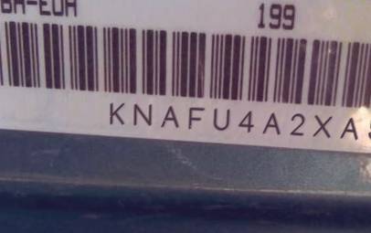 VIN prefix KNAFU4A2XA50