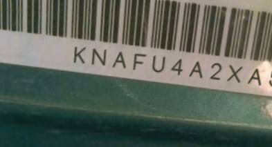 VIN prefix KNAFU4A2XA58