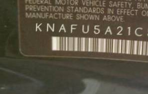 VIN prefix KNAFU5A21C54