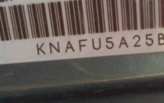 VIN prefix KNAFU5A25B54