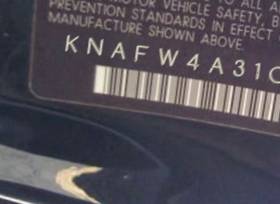 VIN prefix KNAFW4A31C55