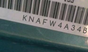 VIN prefix KNAFW4A34B53