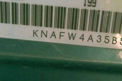 VIN prefix KNAFW4A35B54