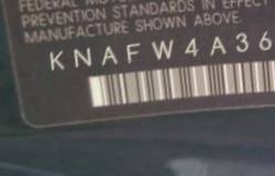 VIN prefix KNAFW4A36C56