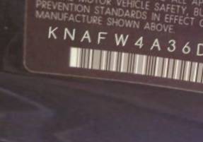 VIN prefix KNAFW4A36D56