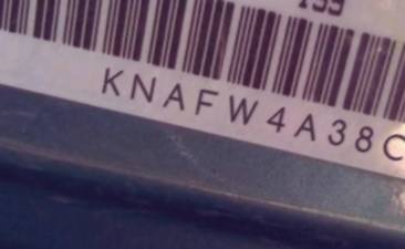 VIN prefix KNAFW4A38C54