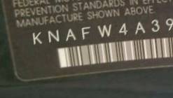 VIN prefix KNAFW4A39A53
