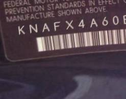 VIN prefix KNAFX4A60E52