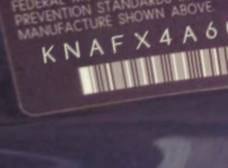 VIN prefix KNAFX4A60G55