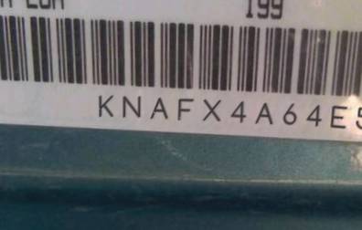 VIN prefix KNAFX4A64E50