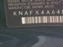VIN prefix KNAFX4A64F52