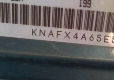 VIN prefix KNAFX4A65E51