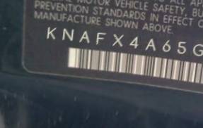 VIN prefix KNAFX4A65G55