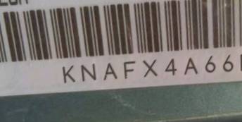 VIN prefix KNAFX4A66E50