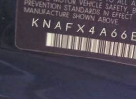 VIN prefix KNAFX4A66E51