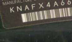 VIN prefix KNAFX4A66G56
