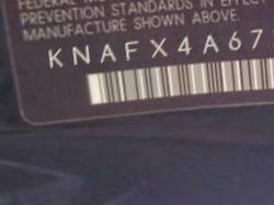 VIN prefix KNAFX4A67F52