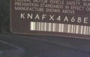 VIN prefix KNAFX4A68E52