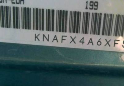 VIN prefix KNAFX4A6XF52