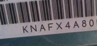 VIN prefix KNAFX4A80E50