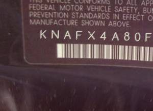 VIN prefix KNAFX4A80F53