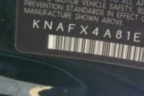 VIN prefix KNAFX4A81E50