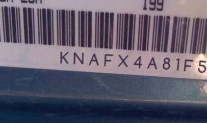 VIN prefix KNAFX4A81F52