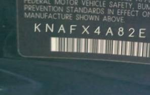 VIN prefix KNAFX4A82E50