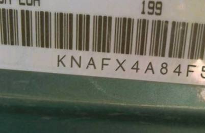 VIN prefix KNAFX4A84F53