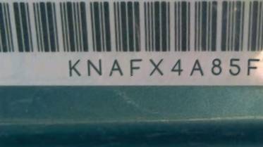 VIN prefix KNAFX4A85F53