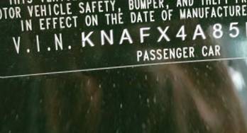 VIN prefix KNAFX4A85F54