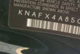 VIN prefix KNAFX4A85G55