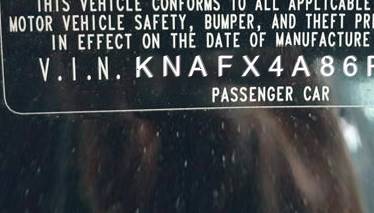 VIN prefix KNAFX4A86F53