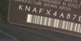 VIN prefix KNAFX4A87E50