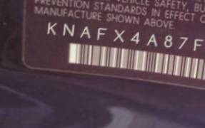 VIN prefix KNAFX4A87F53